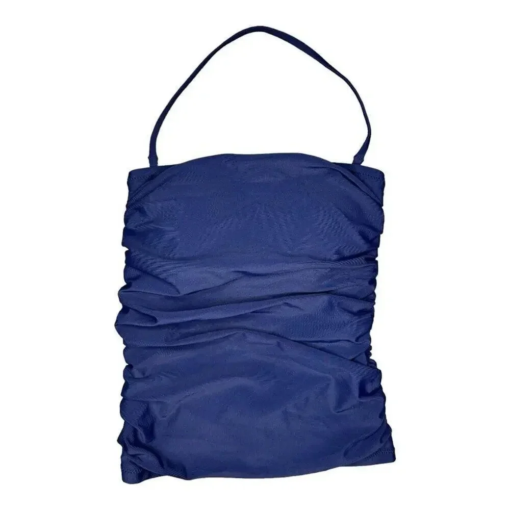 New J. Crew Women’s Xxs Antique Navy Solid Strapless Tankini Top Nwt